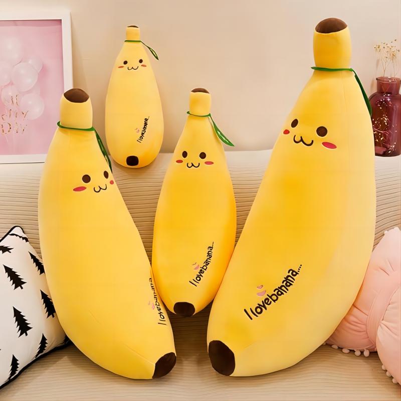 Banánový plyšový polštář